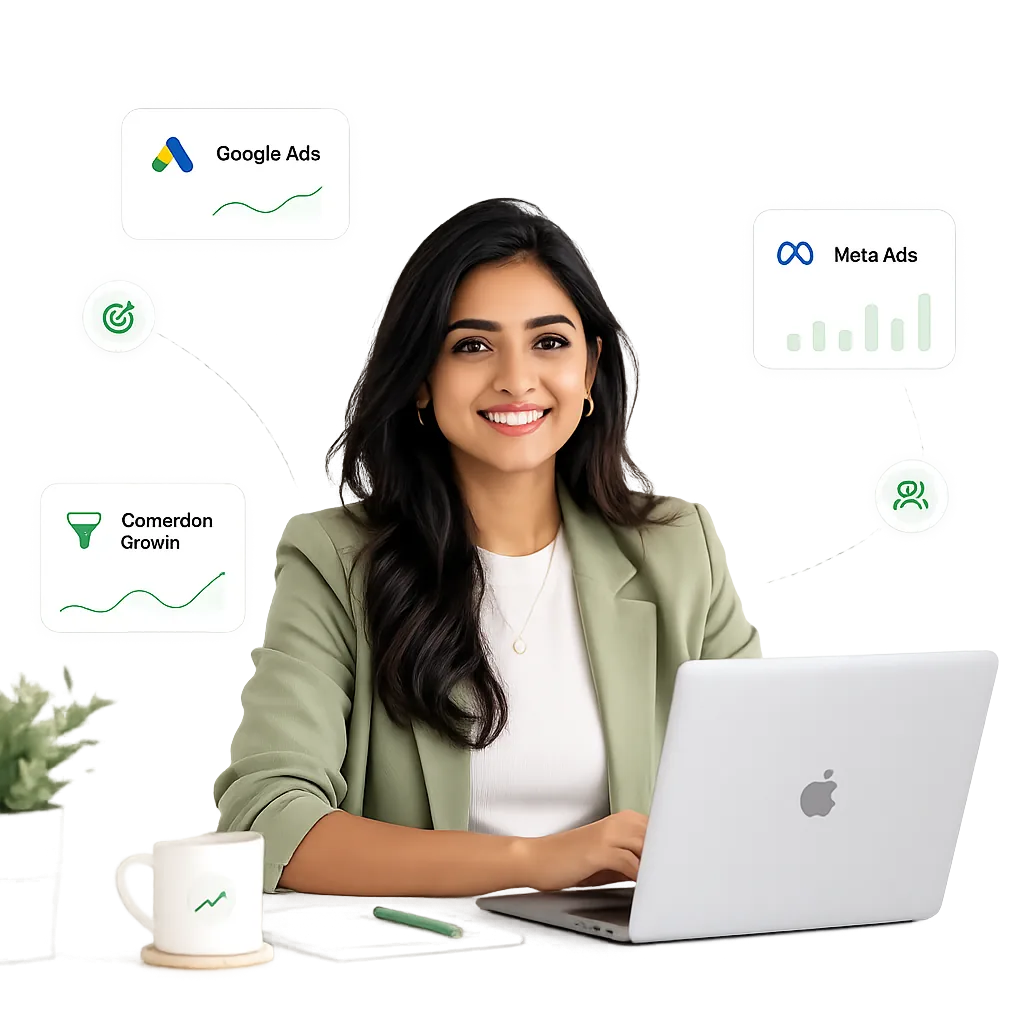 Digital marketing learner working on Google Ads campaign projects